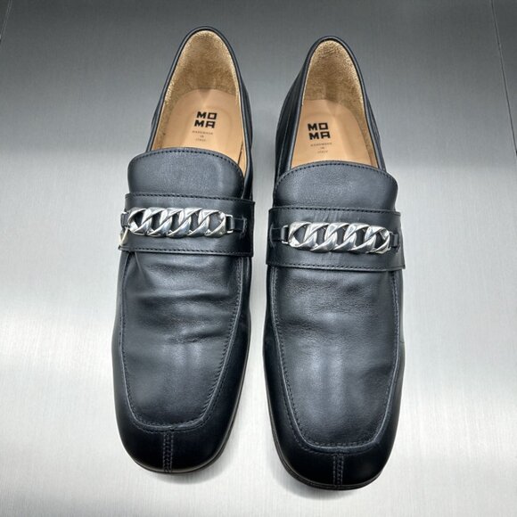 MOMA Mocassino Uomo Vitello Nero Square Toe Chain Loafers  display picture 3